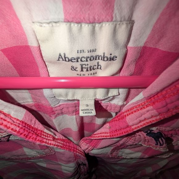 Abercrombie & Fitch Kids Pink and White Plaid Shirt - Picture 5 of 5